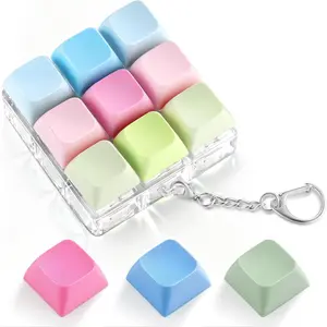 Keyboard Fidget Toy with 3 Extra Keycaps – 9 Key Fidget Keychain Stress Relief Fidget Clicker – Clicky Fidget Toys for Adults, Improve Focus & Relieve Anxiety at Work, Travel – Stress Relief Gifts