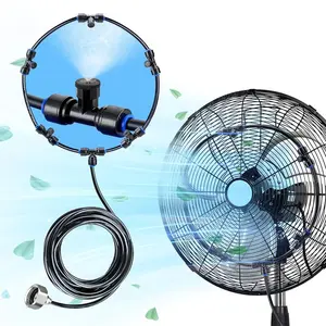 Outdoor Misting Fan Kit, Water Mister Spray for Cooling Outdoor, Misting Line & Brass Mist Nozzles & Brass Adapter, Suitable for Any Outdoor Fan