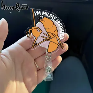 Marcus The Worm Badge Reel, I'm Mildly IrritatedThe Vibe Meme ID Holder, Funny Brain Rot Badge, Retractable Nurse Name Tag, Viral Gift