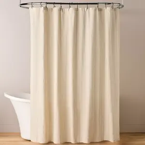 Vertical Striped Shower Curtain Natural - Hearth & Hand with Magnolia