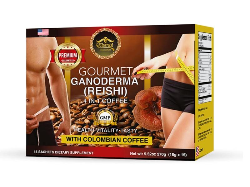 Eternal Spirit Beauty Ganoderma 4 in 1 Colombian Latte Coffee Singles - Indulge in Instant Luxury with Individual Coffee Packets for On-the-Go Bliss (15 Sachets - 0.64 Oz Each)