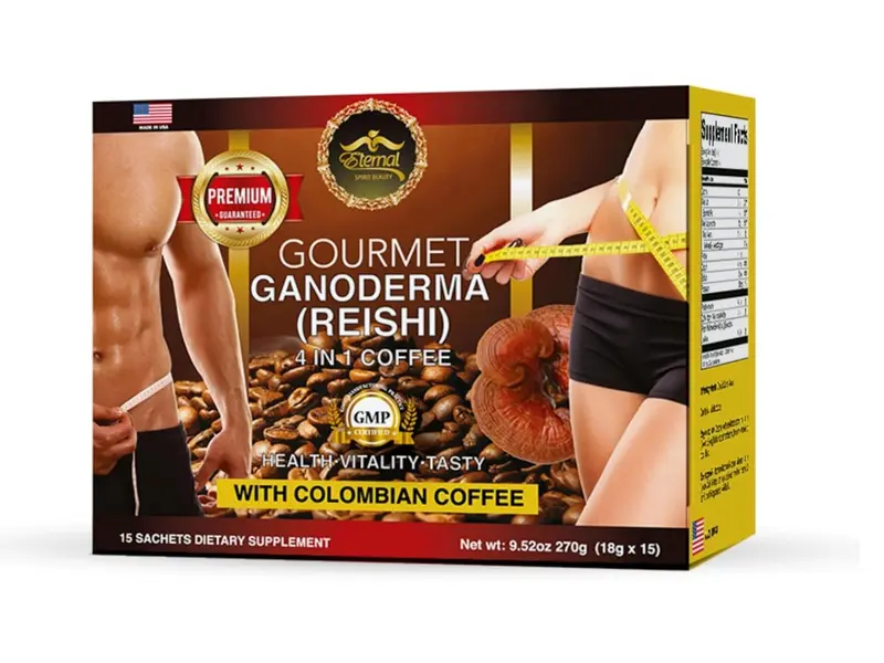 Eternal Spirit Beauty Ganoderma 4 in 1 Colombian Latte Coffee Singles - Indulge in Instant Luxury with Individual Coffee Packets for On-the-Go Bliss (15 Sachets - 0.64 Oz Each)