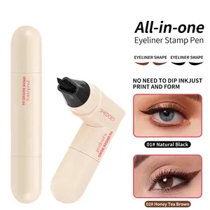 All-in-one Eyeliner Stamp Pen - Precise Application, Versatile & Easy to Use, Compact for On-the-Go Touch-ups, Natural Black & Honey Tea Brown Options