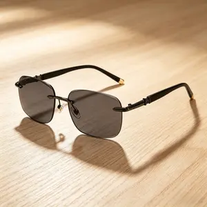 Frameless Rimless Aviator Sunglasses Ultralight HD Lens Anti-Glare Full UV400 Protection | Lightweight Fashion Sunglasses for Driving Cycling Fishing Travel Daily Wear Men Women