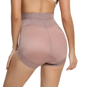 Women's Plain Contrast Lace High Waist Compression Shapewear Panty with  , Shaper Clothes, Curvy Comfy Elegant Fit Tummy Control Butt Lift Shaper Clothes, Ladies Shapewear Bottoms, Womenswear, Tummy Tuck Garment faja breathable hip padding women pants