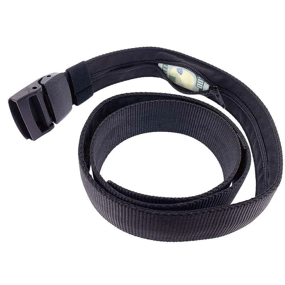 Travel Security Belt Hidden Money Pouch Money Wallet Pocket Waist Belt Safe US Lightweight Nylon Material Durable Scratch Resistant Breathable for Outdoor Activities