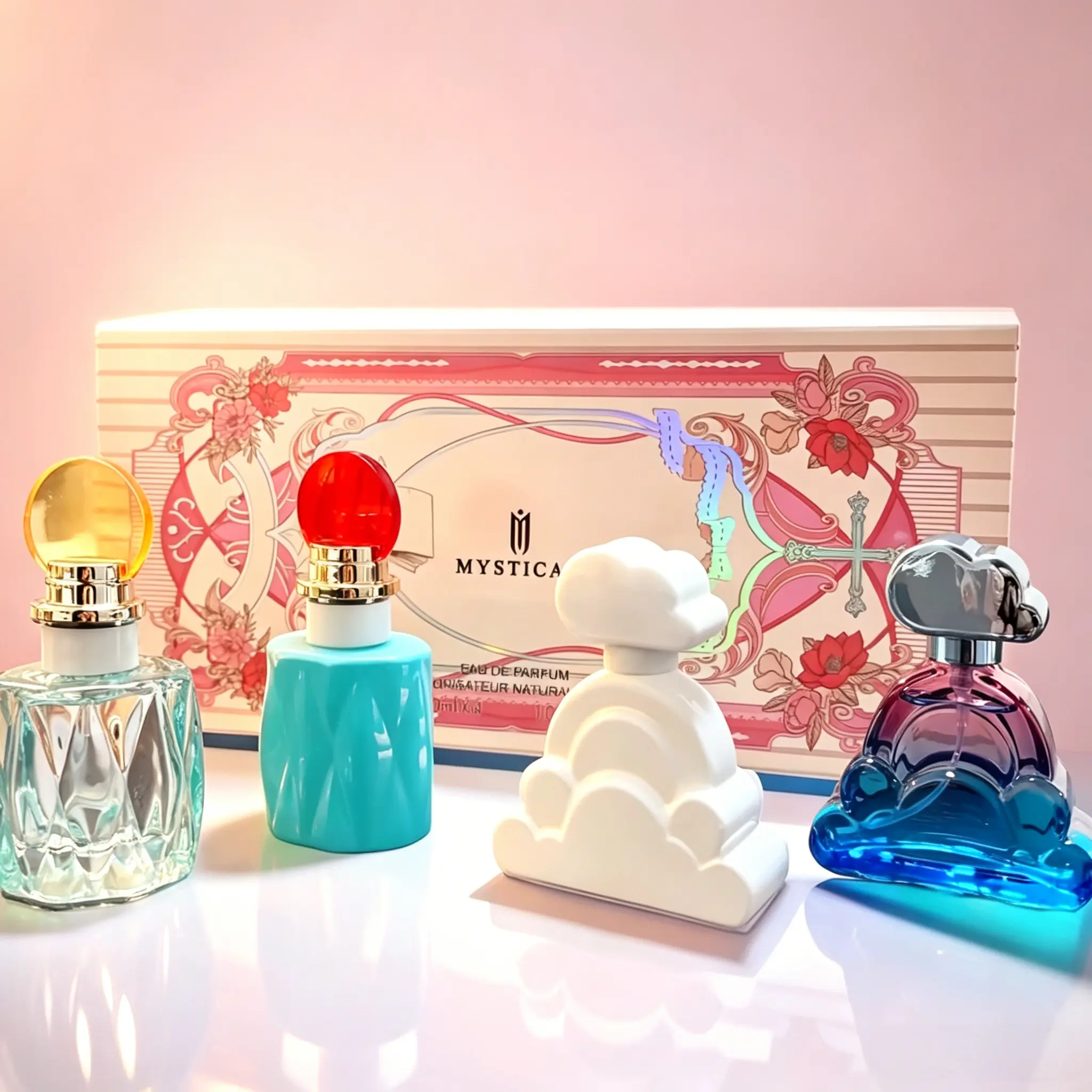 MYSTICAL Cloud Series 4PC EDT Gift Set 30ml×4 | Floral Fruity Musk Pheromone, long lasting women perfumes, women's perfume & premium perfume for women | Travel Size Casual Formal Christmas Valentine Winter Holiday Gift long-lasting