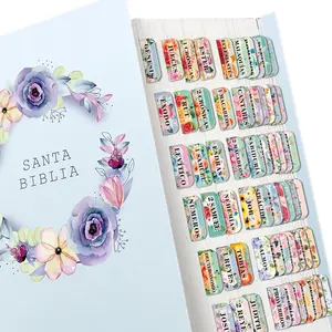 Spanish Bible Tabs, Spanish Bible Labels, 75pcs Old and New Testament Bible Labels, Spanish Morandi Flowers  Bible Labels, Bible Notes Book Stickers,Large Font Bible Labels, Bible Index Book Labels, Sticky Labels
