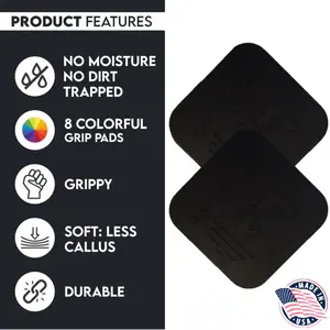 Pair of Silicone Slip-Free Sweat Free Weight Lifting Grip Pads - Thicker Silicone Material for better hand protection - Unisex Design for all ages.