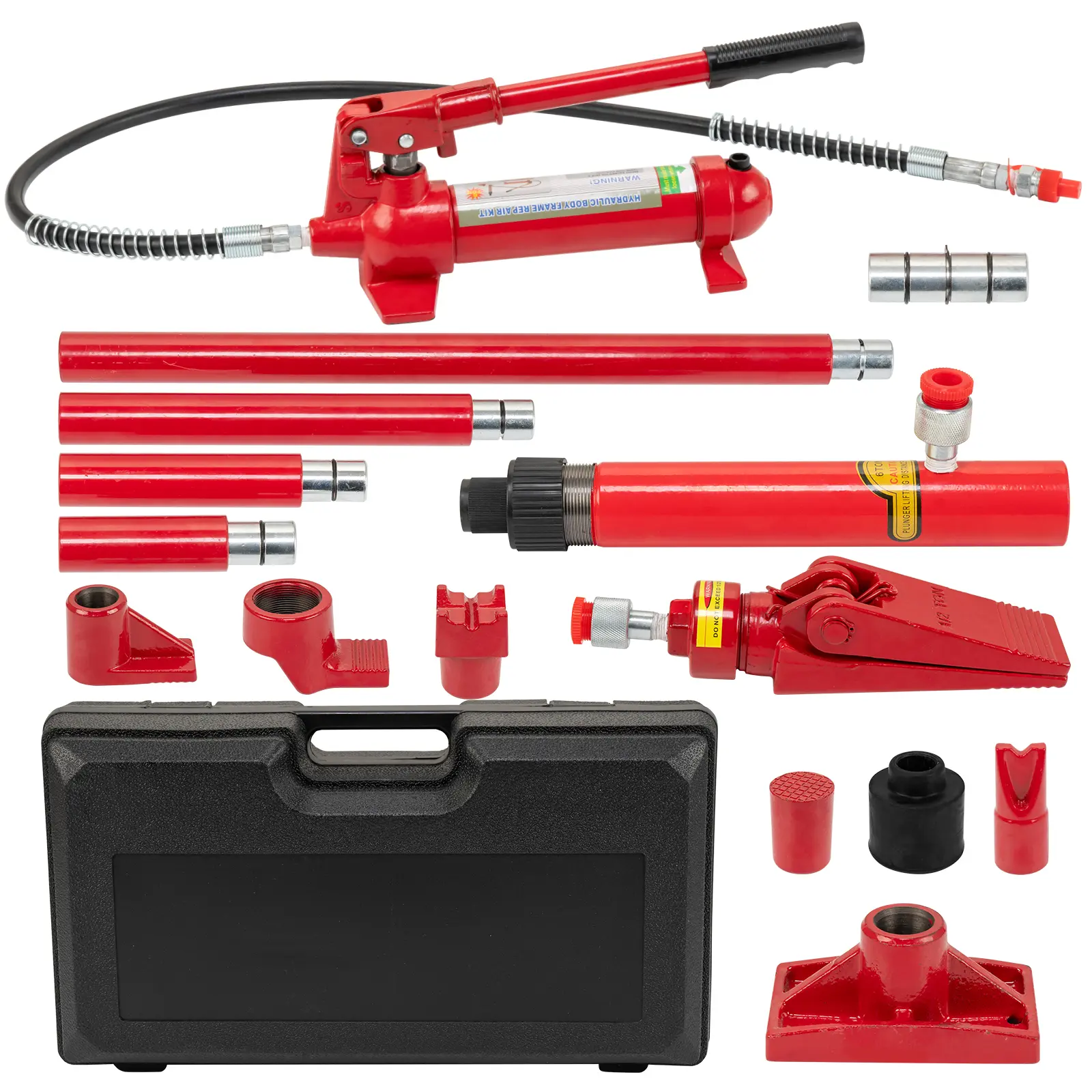 Hydraulic Porta Power Kit 26,455LBS Capacity with 4.6ft Hose & Storage Case,  Auto Body Repair Tool for Car Truck Garage Frame Maintenance