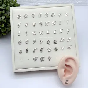 950 Silver INITIAL EARRINGS - Luxurious & Elegant Design for Casual & Formal Wear - Versatile Jewelry Accessory