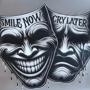Smile Now Cry Later Gangsheet | DTF Heat Transfers | Hot Peel Crafts Colorful Custom Fabric