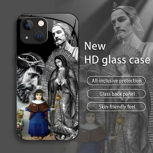 Suitable for [iPhone 13] Jesus New stylish high quality glass protective case affordable anti-drop anti-fingerprint-888