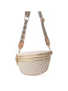 Women's Plaid Crossbody Bag, Large Nylon Waist Bag, Crossbody Fanny Pack, Storage Design, Adjustable Shoulder Strap, Casual Style, All Seasons