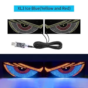 2PCS Devil Eyes Light for Cars,LED Eyes for Truck Windshield,11.8in x 4.7in,Devil Eyes Light for Windshield,Suitable for Windows of Cars and Small to Medium-Sized Trucks(Blue) Flexible LED Car Display Panel Flexible LED Devil's EyeDisplay Programmable LED