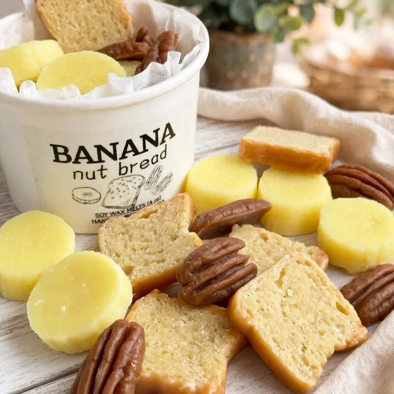 Banana nut bread wax melts 4 oz /Handmade natural Soy Wax, bakery Scent.