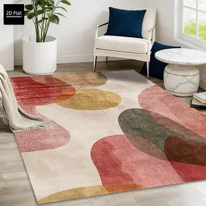 Modern Abstract Art Rug, Geometric Rug, Rectangular Velvet Carpet, Non-Slip Backing, 850g/m², Living Room/bedroom/foyer, Full House Use, Style
