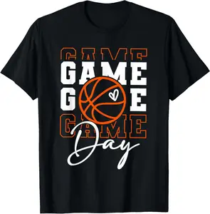 100% Cotton Game Day Basketball Shirt Wineb For Boy Girl Basketball Mom T-Shirt
