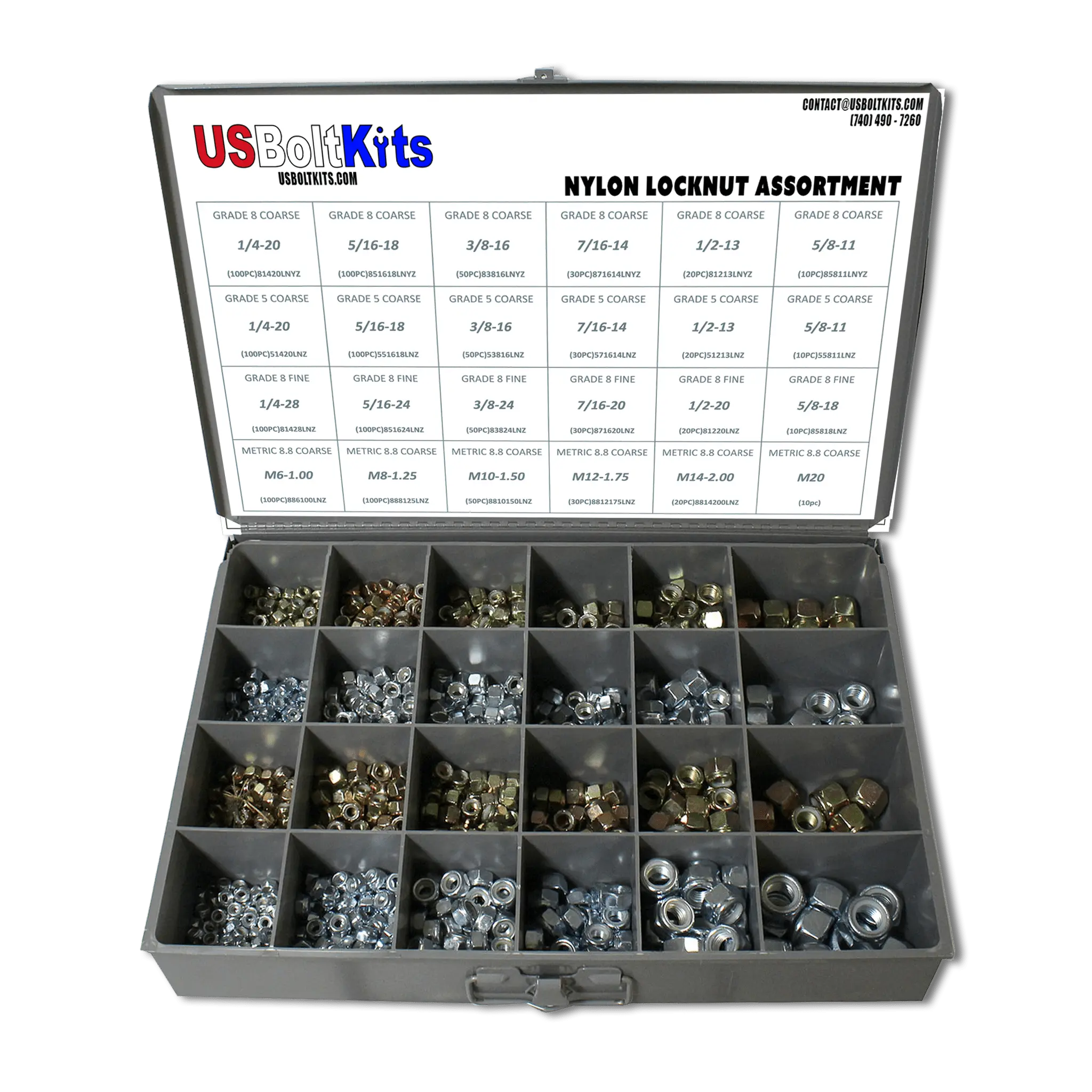 1200 Piece Nylon Locknut Assortment 1200 Piece Nylon Locknut Assortment