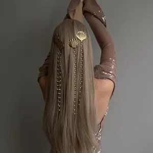 Gold Shell Crystal Hair Accessory
