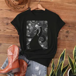 Starry Night Whale Shark Graphic Tee - Flattering Tops for Summer, Casual Boho Outfits