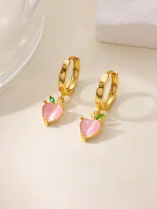 1 Pair Pink Opal Heart Earrings for Women Gold Color Small Hoop Earrings Hypoallergenic Waterproof Jewelry,Perfect Gifts for Birthday,Party,Wedding,Anniversary,Mother's Day,Vacation,Daily