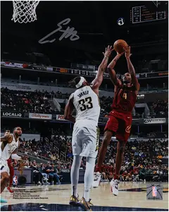 Evan Mobley Cleveland Cavaliers Autographed 8" x 10" Fadeaway Jumper vs. Indiana Pacers Photograph - Fanatics Authentic Certified