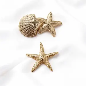 2pcs Ocean Style Metal Buckles, Swimsuit Front Connectors, Bikini Clips, Scarf Hooks, Dress Belt Adjusters, Beach Vacation Accessories