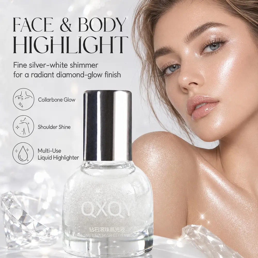 1pc High Gloss Powder Highlighter Liquid, Face Body Highlighter, Shimmer Finish, Eye Brightening, Contouring, Korean Style, Affordable, Versatile Makeup