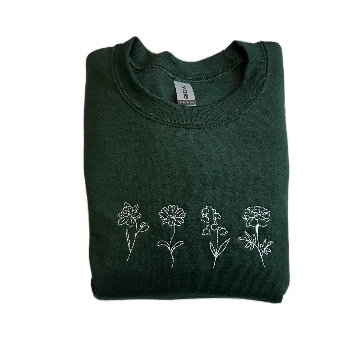 Flower Embroidered Crewneck