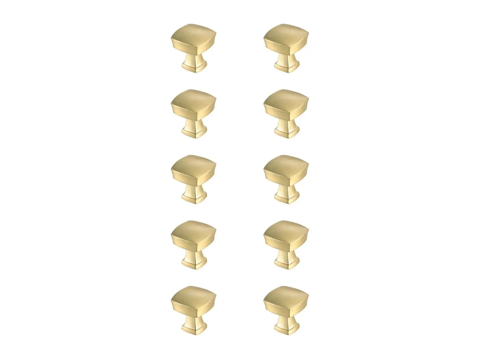 212 MAIN Modern Elegant Decor KB2022-GD-10PK 1.3 in. Irvin Square Knob, Brushed Gold, Pack of 10