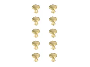 Elegant Decor KB2022-GD-10PK 1.3 in. Irvin Multipack Square Knob, Brushed Gold - Pack of 10