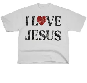 Vintage I Love Jesus Print Short Sleeve T-Shirt Menswear Top Underwear Tshirt Cotton Polyester ivan cornejo merch graphic tees men gifts baggy compression clothes jungkook black shirt sluggy tee