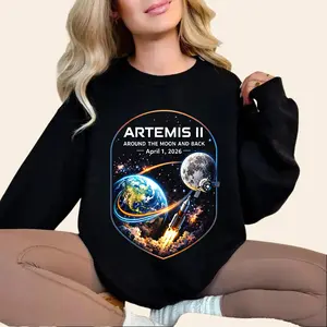 Artemis II Rocket Launch Shirt, Artemis 2 Journey Around the Moon and Back 2026 Sweatshirt, Space Enthusiast Gift, NASA Mission Graphic Tee ,  Future Moon Mission Tee