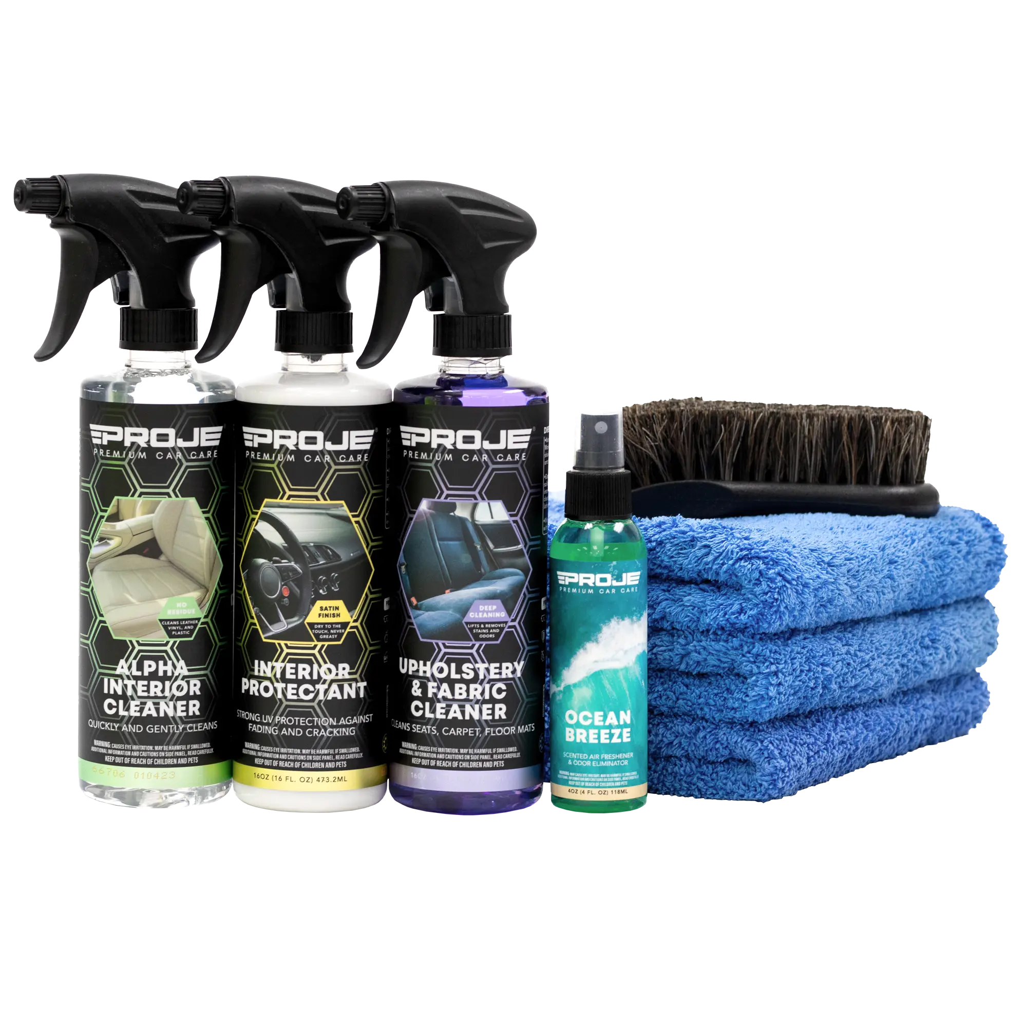 Interior Detailing Kit - Interior Cleaning Bundle for Leather, Fabric, Upholstery & Dash  - Detailing Products