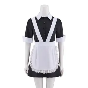 The Rocky Horror Picture Show Magenta Cosplay Maid Costume Women Black Dress With Apron Halloween Party Outfits