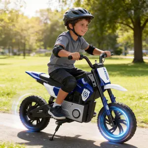 24V 200W Kid's Electric Motor Bike,  Ride on Motorcycle with LED Breath Light, Music Horn, Rear Suspension for Ages 5-12 Years,Kids electric toys Boys Girls Motorcycle