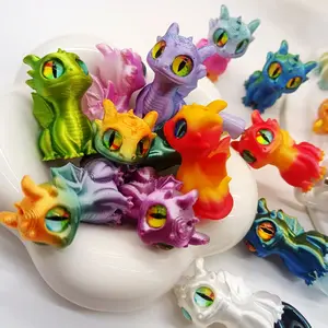 8pcs Multicolor Gradient Dragon Beads, Handmade 3D Printed Nylon Pla Decorative Beads, DIY Jewelry Making Supplies, Beading Making, Holiday Gifts