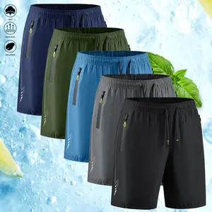 Men's 5-Piece Drawstring Shorts with Zipper Pockets, Ideal for Fitness Training, Outdoor Hiking, Summer Daily Commuting