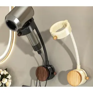Suction cup hair dryer holder, 360-degree rotation° Adjustable rotating hair dryer holder, wall-mounted without drilling, hands-free hair drying in the bathroom
