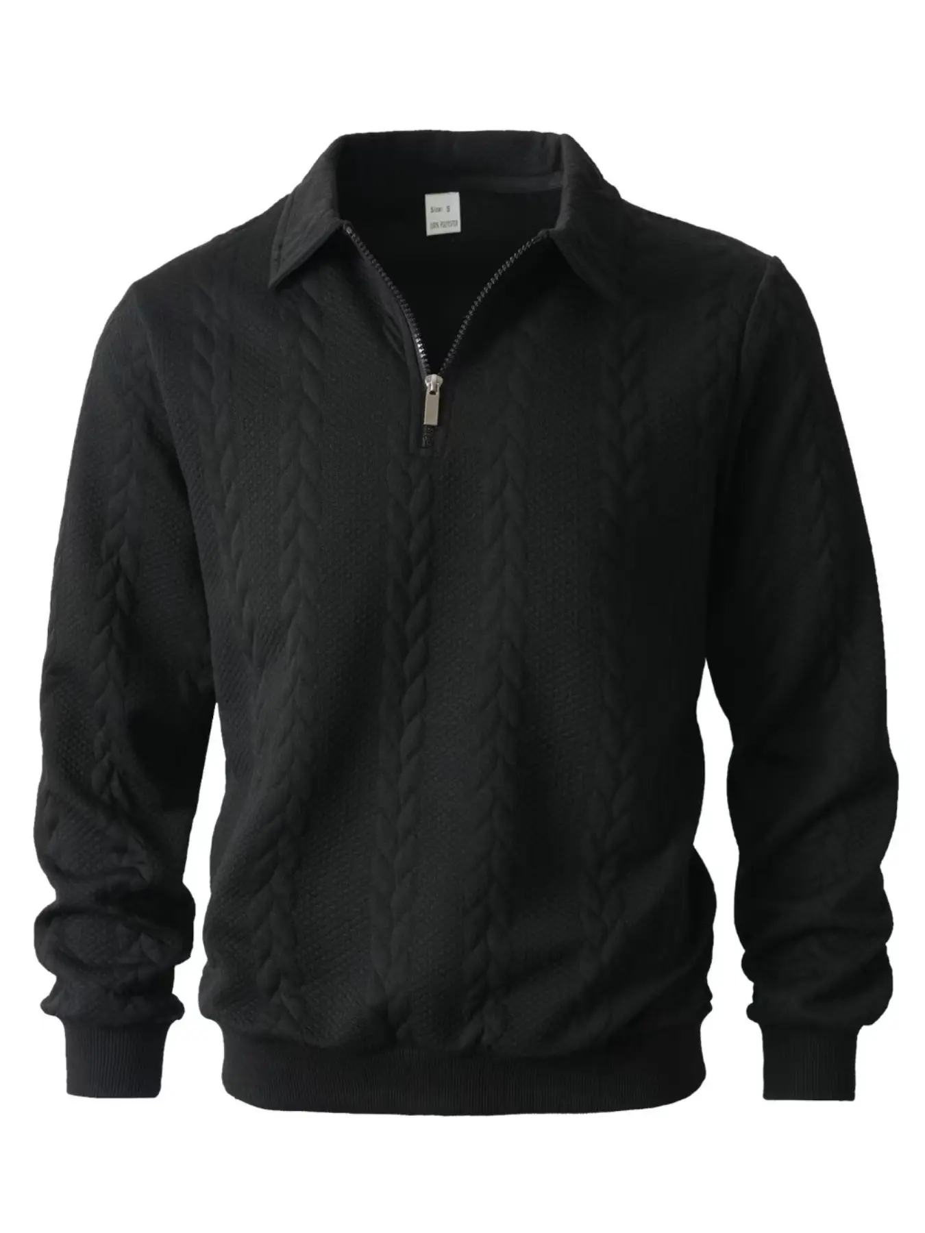 New men's autumn and winter semi-zipper lapel knitted jacquard sweatshirt, regular style Casual Fitted long-sleeved knitted sweatshirt, can be layered. Suitable for autumn and winter outfits, a choice for men's daily wear Knitwear