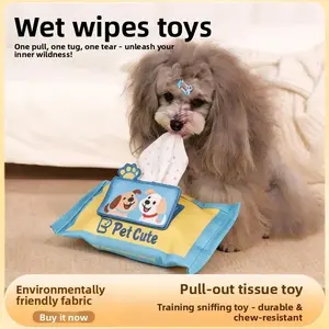 1PC New Pet Toys Sniffing Training Wet Wipes Paper Towels Double Squeakers Extra-Long Tug Design Hidden Food Leakage Puzzle Training dog toys squeaky noise dog accessories dog targetpet corrector Puppy Toys Pet Toys DogChewToysdog products