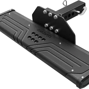 YITAMOTOR Aluminum Towing Hitch Steps for Truck/Car/SUV Vehicles with 2" Hitch Receiver, Rear Bumper Guard Protector, Black，nerf bars