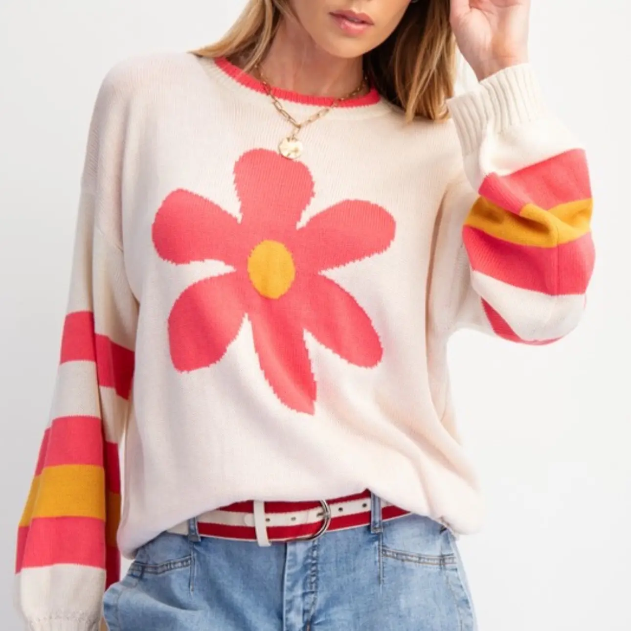 Easel Knit Daisy Sweater