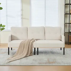 Oversized Modern Plush Corduroy Double-Seater Loveseat Sofa, Upholstered with Metal Legs and Side Pockets, Ideal for Bedroom & Dorm Indoor Furniture Accent Piece