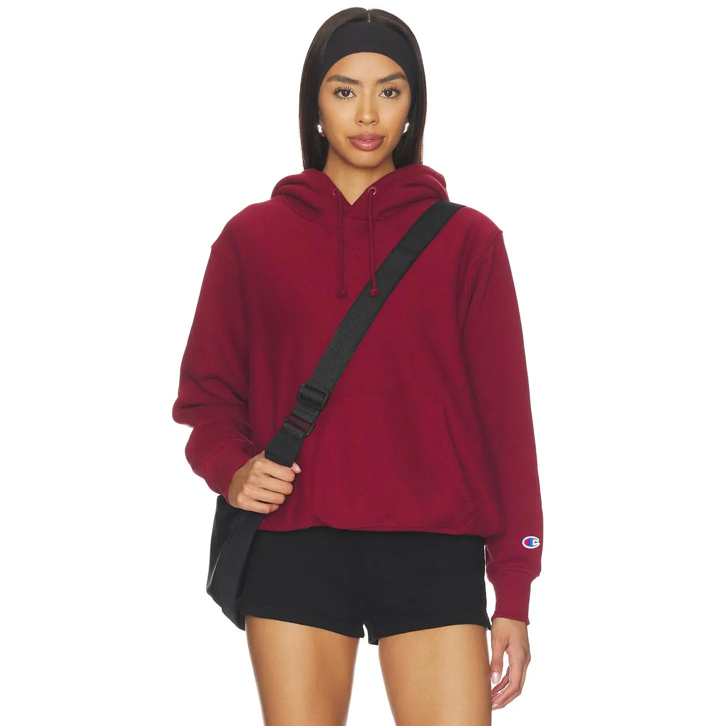 Champion Reverse Weave Pullover Hoodie in Pomegranate