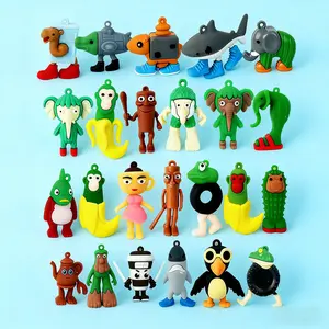 24pcs Italian Brainrot  Tralalero Tralala Action Figure Brainrot Meme Shark Figures  2.5in Funny Animals Unique Key Chain Decorations Gifts for Fans Office Room Figurine Decor Collector Set Car Accessories Premium Squishy Material Bag Charms toys
