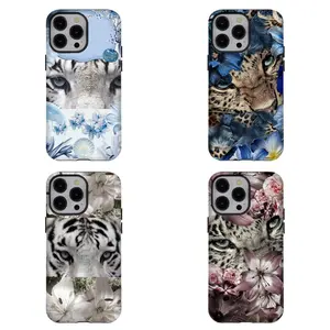 Tiger & Floral Collage Phone Case|Leopard & Lily Flower Phone Case For iPhone 17 Pro Max 16 15 14 13 12 11 for Samsung S21 S22 S23 S24 S25 S26 Phone Case|Tough Phone Case
