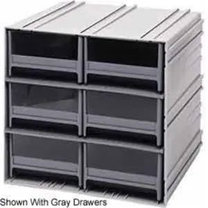 Quantum Storage Systems QIC-64BL 11.75 x 11.38 x 11 in. Interlocking 6 Drawers Storage Cabinet, Blue