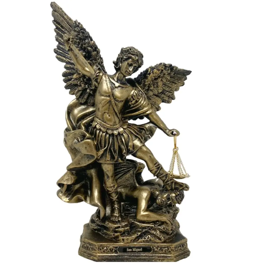 San Miguel Arcangel 9"-16" Bronce Statue 25336 o 2902 St Michael Archangel Dorado Home Decor Ornaments Collectible Room Decor Religious art image, home decor, wall decor, church events, gifts
